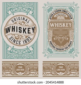 Set of 2 vintage labels for packing