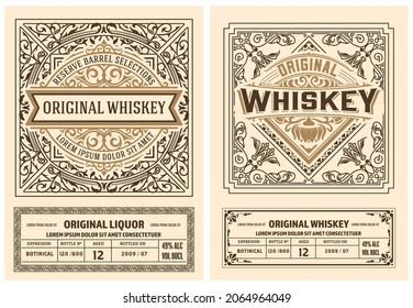 Set of 2 vintage labels for packing