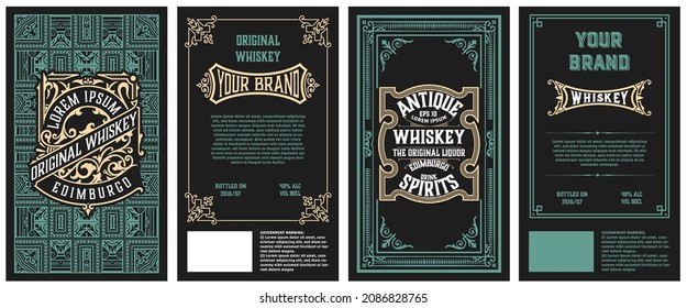 Conjunto de 2 etiquetas vintage para el embalaje