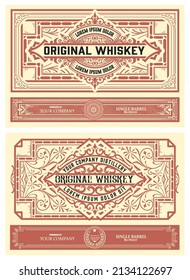 Conjunto de 2 etiquetas vintage para el embalaje