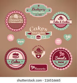 Set 2 of vintage styled various labels