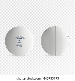 Set of 2 white Ping pong ball, vector illustration.