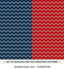 Set of 2 Winter Holiday Seamless Knitted Patterns