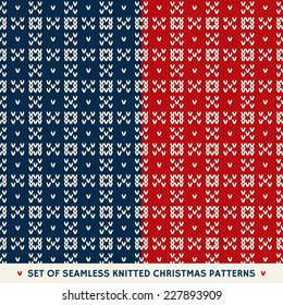 Set of 2 Winter Holiday Seamless Knitted Patterns