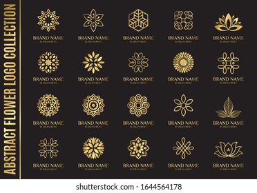 set of 20 abstract flower logo.luxury design.vector illustration concept 