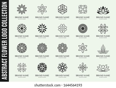 set of 20 abstract flower logo.modern design.vector illustration concept 