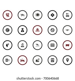Set Of 20 Airplane Icons Set.Collection Of Toilet, Date, No Drone And Other Elements.