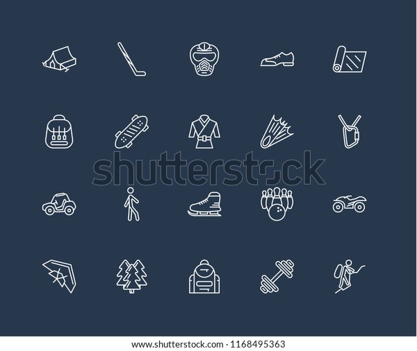 Set 20 Black Linear Icons Such Stock Vector Royalty Free 1168495363