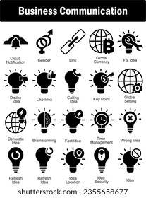 Un conjunto de 20 iconos de negocios como notificación en la nube, género, enlace