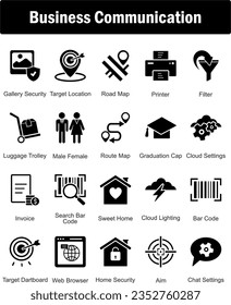 A set of 20 Business icons as gallery security, target location, road map