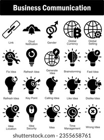 A set of 20 business icons as link, cloud notification, gender