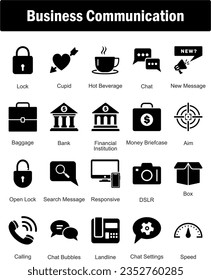 A set of 20 Business icons as lock, cupid, hot beverage