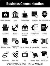 A set of 20 Business icons as money briefcase, bank, hot beverage