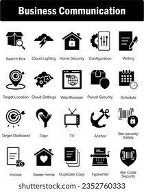 A set of 20 Business icons as search box, cloud lightning, home security