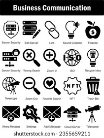 A set of 20 business icons as server security, edit security, link