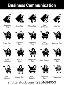 A set of 20 business icons as shopping tag, user tag, music tag