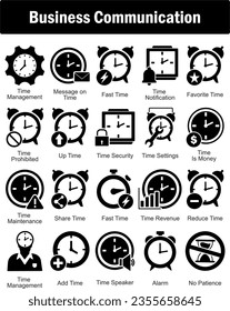 A set of 20 business icons as time management, message on time, fast time