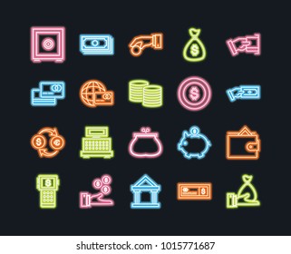 Set of 20 business thin line icons