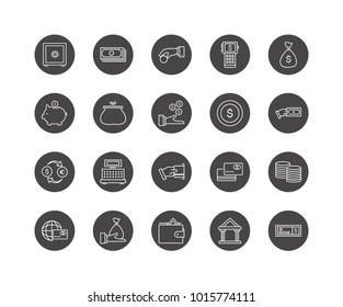 Set of 20 business thin line icons