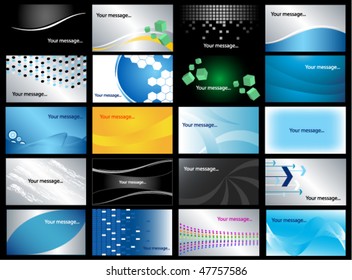 Conjunto de 20 tarjetas vectoriales de negocios