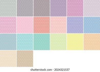 Set of 20 colorful Dots backgrounds in pastel colors
