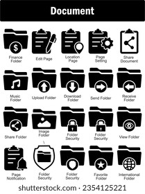 A set of 20 Document icons as ai file, jpg file, page notification