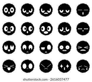 Set of 20 dust or virus icons