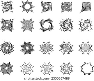 Set of 20 dynamic shape elements, Collection of 20 Abstract shapes that you can use as icon, logo, pattern, background, etc.