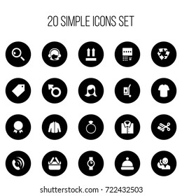 Set Of 20 Editable Business Icons. Includes Symbols Such As Freight Delivery, Sweater, Boy Symbol And More. Can Be Used For Web, Mobile, UI And Infographic Design.