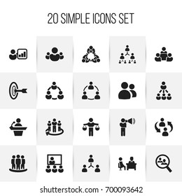 Set Of 20 Editable Community Icons. Includes Symbols Such As Publicity, Member, Goal And More. Can Be Used For Web, Mobile, UI And Infographic Design.