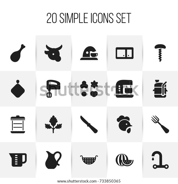 Set Of 20 Editable Cook Icons.\
Includes Symbols Such As Mensural, Pot-Holder, Cock And More. Can\
Be Used For Web, Mobile, UI And Infographic\
Design.