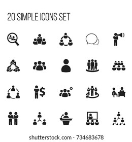 Set Of 20 Editable Cooperation Icons. Includes Symbols Such As Team, Agreement, Group And More. Can Be Used For Web, Mobile, UI And Infographic Design.