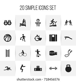 Set Of 20 Editable Healthy Icons. Includes Symbols Such As Stairway, Balance, Health Time And More. Can Be Used For Web, Mobile, UI And Infographic Design.