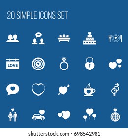 Set Of 20 Editable Heart Icons. Includes Symbols Such As Sexuality, Joy, Pastry And More. Can Be Used For Web, Mobile, UI And Infographic Design.