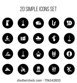 Set Of 20 Editable Hygiene Icons. Includes Symbols Such As Peg, Drainpipe, Exhauster And More. Can Be Used For Web, Mobile, UI And Infographic Design.