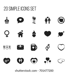 Set Of 20 Editable Passion Icons. Includes Symbols Such As Proclamation, Dishes, Tea Mug And More. Can Be Used For Web, Mobile, UI And Infographic Design.