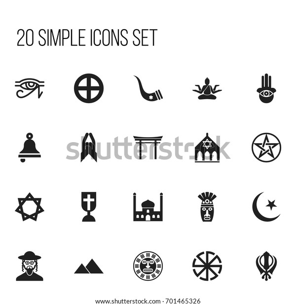 Set 20 Editable Religion Icons Includes Stock Vector (Royalty Free ...