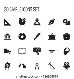 Set Of 20 Editable Science Icons. Includes Symbols Such As Phial, Tabulation, Teacher And More. Can Be Used For Web, Mobile, UI And Infographic Design.