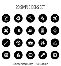 Set Of 20 Editable Service Icons. Includes Symbols Such As Support Center, Screwdriver Wrench, Gear And More. Can Be Used For Web, Mobile, UI And Infographic Design.