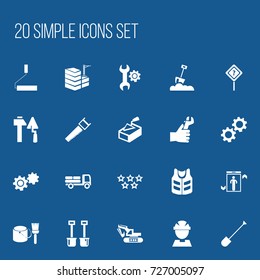 Set Of 20 Editable Structure Icons. Includes Symbols Such As Elevation, Construction Tools, Building And More. Can Be Used For Web, Mobile, UI And Infographic Design.