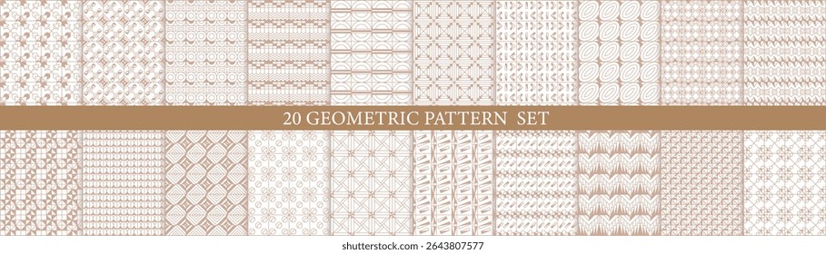 Conjunto de patrones geométricos sin costuras 20. Patrón de cubos 3D de impresión de Diseño gráfico hexagonal geométrico Abstractas. Patrón geométrico inconsútil de los cubos. EPS 10.eps