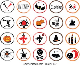 Set of 20  halloween icons