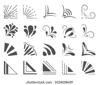 Set of 20 hand drawn corners and design elements. Hand drawn corner set. Vector illustration