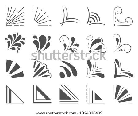 Set of 20 hand drawn corners and design elements. Hand drawn corner set. Vector illustration
