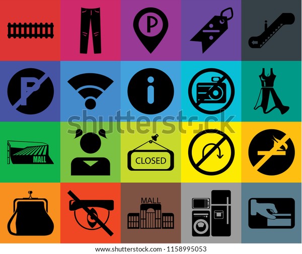 Set
Of 20 icons such as Card payment, Electrical appliances, Mall,
Hidden, Purse, Escalator, No smoking, Closed, Wifi, camera, Train,
Dress, Parking, transparency icon pack, pixel
perfect