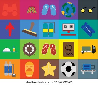 Set Of 20 icons such as Check out, Tickets, Sunglasses, Globe, Oxygen tank, Swimsuit, Passport, Airplane, transparency icon pack, pixel perfect
