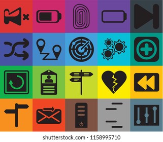 Set Of 20 icons such as Controls, Lines, Server, Send, , Next, Rewind, Street, Restart, Placeholders, Settings, Mute, Add, Fingerprint, transparency icon pack, pixel perfect