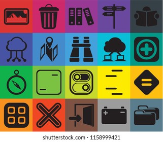Set Of 20 icons such as Folder, Battery, Exit, Multiply, Menu, Reading, Equal, Switch, Compass, Map, Cloud computing, Photos, Add, Archive, transparency icon pack, pixel perfect