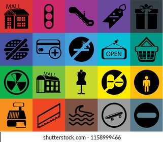 Set Of 20 icons such as Forbidden, Shopping basket, Gift, Discount, Cashier machine, Traffic light, No drugs, fast food, transparency icon pack, pixel perfect