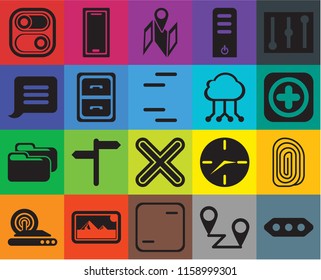 Set Of 20 icons such as More, Placeholders, Frame, Photos, Wireless internet, Controls, Fingerprint, Multiply, Folder, Archive, Cloud computing, Switch, Add, Map, transparency icon pack, pixel perfect
